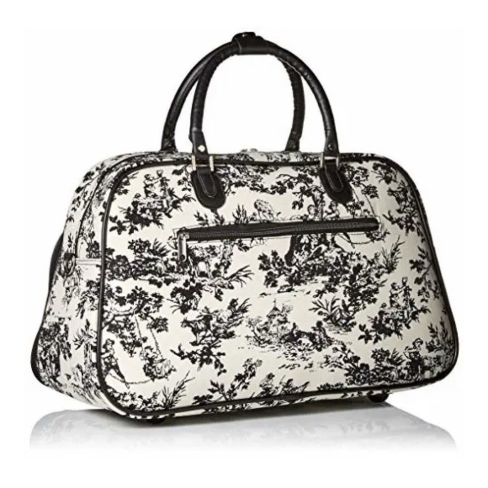 World Traveler Toile Weekender Duffel Bag Cottagecore Travel Carry On